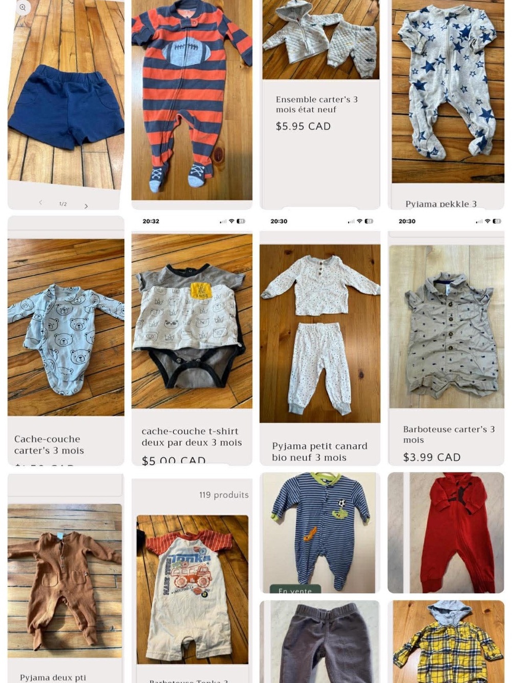 Mixed Baby Clothing Bundle - Neutral & Navy Pieces 3 month